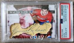 MAURICE RICHARD-2 Custom Cut signed autographed card Montreal Canadiens PSA\DNA