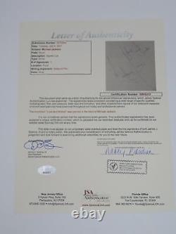 MICHAEL JACKSON Signed Autograph Auto Page Cut Index Card Slab BAS JSA
