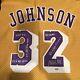 Magic Johnson Signed Lakers Jersey Cut Withnumbers Autographed Psa/dna Authentic