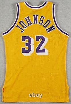 Magic Johnson Signed Pro Cut 1992-93 Los Angeles Lakers Jersey With Beckett COA