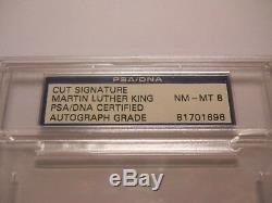 Martin Luther King Jr Signed Cut Signature Graded Psa/dna 8 Auto I Have A Dream