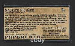 Maurice Richard Papercuts Signed Auto Custom Card 9/9.1/1