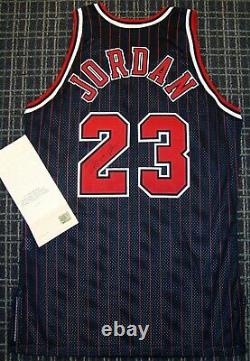 Michael Jordan Signed 96-97 Chicago Bulls Authentic Pro Cut Pinstripe Jersey UDA