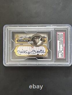 Mickey Mantle Yankees 2005 SP Legendary Cuts Auto Autograph Glovemen 11/19 PSA 8