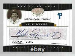 Mike Schmidt HOF 2004 Leaf Certified Cuts Check Signature Auto 7/7