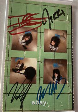 Motley Crue X4 Lee Mars Sixx Neil Signed Cut PSA DNA Autographed Certified RARE