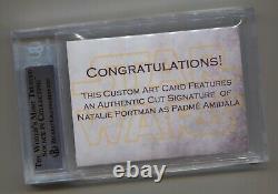 Natalie Portman Padme Amidala Star Wars Custom Card Signed Cut Auto #1/1 BAS BGS