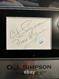 O. J. Simpson Signed Autographed Cut Peace to You Inscribed Framed to 16x19 JSA