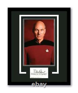 Patrick Stewart Signed Cut 11x14 Framed Star Trek Autographed Authentic JSA COA