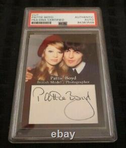 Pattie Boyd signed autographed psa slabbed custom cut card George Harrison wife
