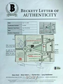 Paul McCartney BAS BECKETT AUTHENTICITY AUTOGRAPH Signed Cut Map