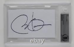 President Barack Obama Signed Autographed Slabbed 3x5 Cut Paper Beckett COA