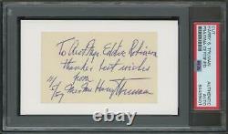 President HARRY S. TRUMAN (1884-1972) signed 1957 cut Autograph PSA/DNA cert