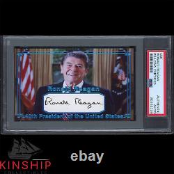 President Ronald Reagan signed Cut 3x5 Custom Card PSA DNA Slab Auto C2932