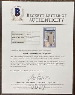 President Thomas Jefferson Signed Cut Auto Autograph 1/1 BAS Graded BGS PSA