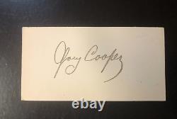 RARE Gary Cooper HAND SIGNED AUTOGRAPHED 2.5 x5 Cut Signature Authentic