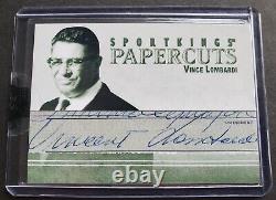 RARE SIGNED 2008 Sport Kings Paper Cuts Vince Lombardi AUTOGRAPH 3/3 Packers