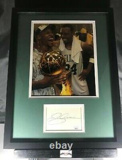 Ray Allen Signed Auto Autographed 12x16 Framed Photo & Cut JSA COA Celtics