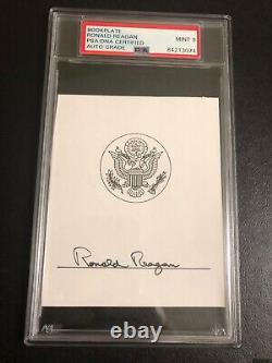 Ronald Reagan Signed Cut Bookplate Signature PSA Mint 9 Auto Slabbed 84213074