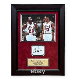 Scottie Pippen Signed Autographed Cut Collage Framed To 15x20 JSA