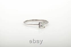 Signed $6000 Tiffany & Co VS1 G Princess Cut Diamond. 50ct Platinum Wedding Ring