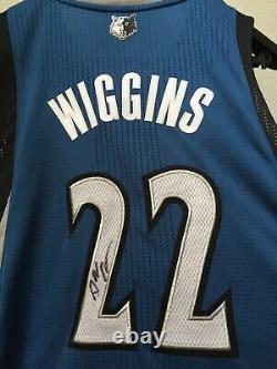 Signed Andrew Wiggins Timberwolves Adidas Pro Cut Rev30 Rookie Jersey Auto Rc