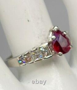 Signed JB Star $14,000 2.50ct GIA Pear Cut RUBY Diamond Platinum Wedding Ring