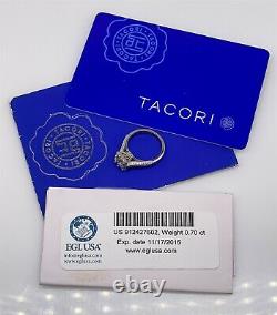 Signed Tacori $9000 1.45ct VS2 H Princess Cut Diamond 18k White Gold HALO Ring
