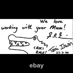 Steve Irwin signed Cut JSA LOA Inscribed Crocodile Sketch Bold Rare w Terri Z828