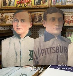 T206 Thick Wooden Cut Out Portraits of Ty Cobb & Honus Wagner READ Description