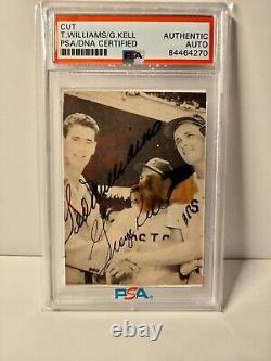 Ted Williams And Geore Kell Signed Cut Psa/dna