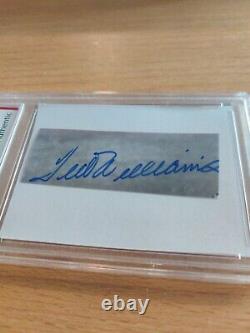 Ted Williams Autographed 1x3 Signed Cut Signature EMC Graded Red Sox Left Field