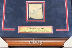 Ted Williams Signed Autographed Cut Signature Framed With 8x10 Photo Jsa Coa