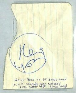 The Who KEITH MOON Signed Autographed 1967 Cut Beckett BAS Slabbed