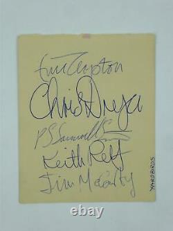 The Yardbirds SIGNED Autographed 4x5 Cut Paper Eric Clapton x5 JSA LOA COA