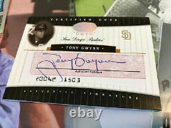 Tony Gwynn signed 2004 Leaf Certified Cuts CC-74 autograph SDPadres Auto 6/8 SSP