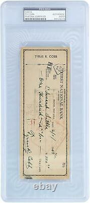 Ty Cobb Detroit Tigers Autographed First National Bank Check PSA/DNA
