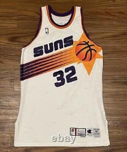 VTG 1999-2000 Phoenix Suns Jason Kidd Autographed Pro Cut Champion Jersey Sz 46