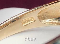 Vintage 14k Gold Natural Blue Sapphire Ring Band Signed Esx Princess Cut Ribbon