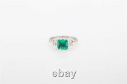WB & CO Signed $6000 2ct AAA+++ Asscher Cut Emerald Diamond 14k White Gold Ring