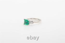 WB & CO Signed $6000 2ct AAA+++ Asscher Cut Emerald Diamond 14k White Gold Ring