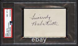 WOW! Babe Ruth Signed Autographed Cut NM-MT Grade 8 Encapsulated PSA/DNA