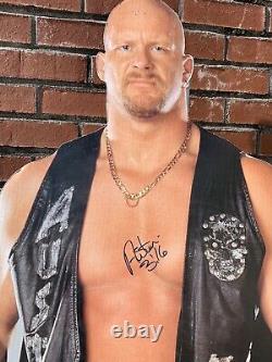 WWF 1998 Vintage Stone Cold Steve Austin Signed Autographed Cardboard Cut Out