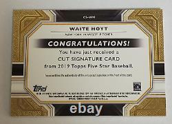Waite Hoyt 2019 Topps Five Star Cut Auto Autograph 1/1 Ny Yankees Hof