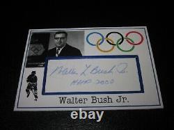 Walter Bush Jr Signed Autographed Custom Cut USA Hockey Card 1/1 Rare-deceased