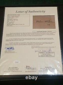 William Faulkner JSA authenticated Signed Cut Auto autograph Writer Author