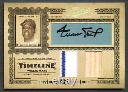 Willie Mays 2005 Playoff Prime Cuts Timeline Jersey Bat Auto Autograph #5/10