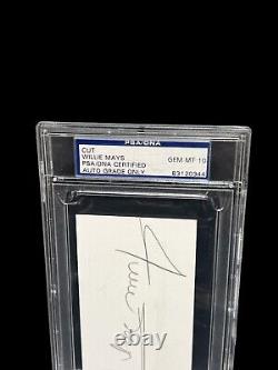 Willie Mays Giants Signed Huge Cut Auto Authentic Autograph Slabbed Psa/dna 10