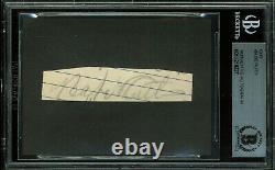 Yankees Babe Ruth Authentic Signed. 75x3.5 Cut Signature Autographed BAS Slabbed