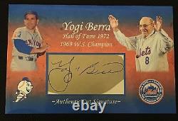 Yogi Berra Signed Autographed Custom Made 1969 Mets Cut Signature 4x6 Card Sgc